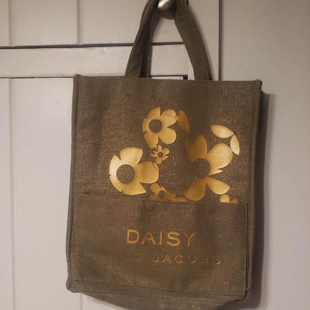 Marc Jacobs Olive and Gold Floral Tote Bag